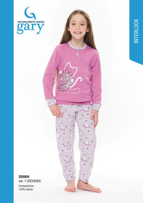 GIRL'S S/L PAJAMAS S20004 Tellini S.r.l. Wholesale Clothing